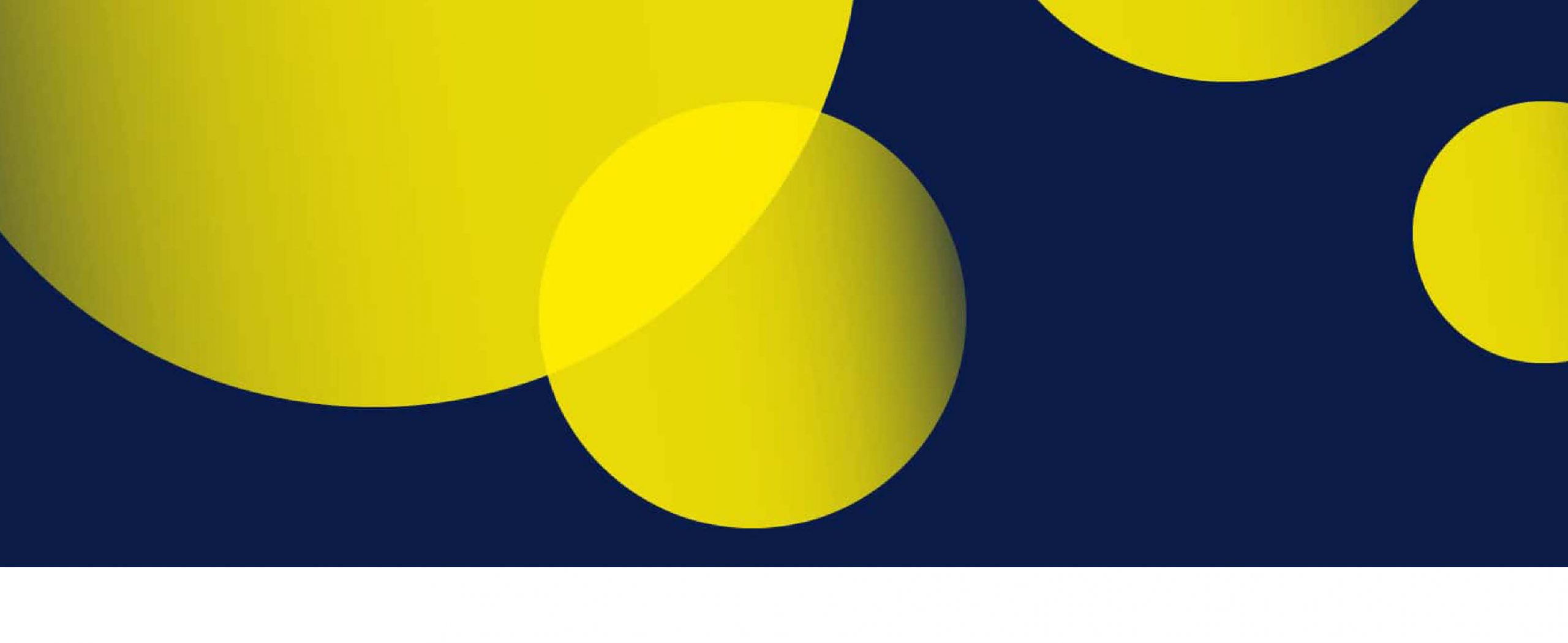 Bewerbung der Kulturnacht 2026. Es sind gelbe Kreise auf dunkelblauen Grund abgebildet.
